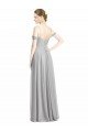 Affordable Off the Shoulder Long Chiffon Bridesmaid Dress with Ruched Bodice UK