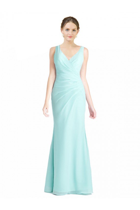 Affordable Ruched Bodice Sweetheart Chiffon Bridesmaid Dress with Lace Back UK