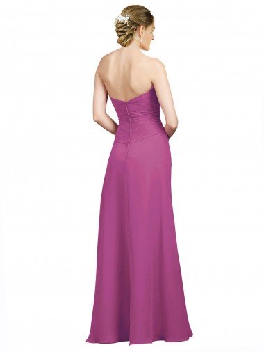 Affordable Sweetheart Neckline Pleated Chiffon Bridesmaid Dress with Low Back UK