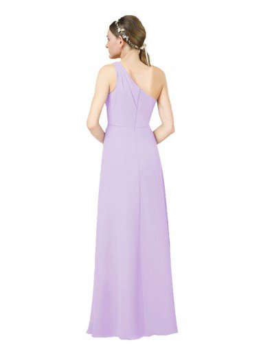 Affordable Grecian Inspired Simple One Shoulder Chiffon Formal Bridesmaid Dress with Ruching UK