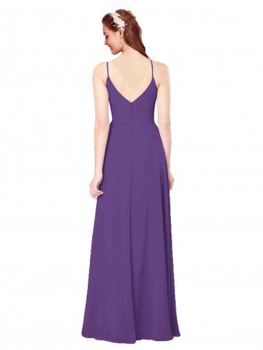 Affordable High Halter Chiffon Bridesmaid Dress with Keyhole UK