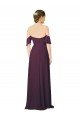 Affordable Romantic Off-Shoulder Chiffon Bridesmaid Dress with Plunging V-Neck UK