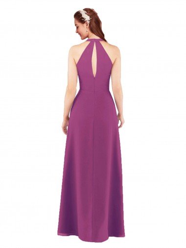 Affordable Sassy Chiffon Bridesmaid Dress with Halter Neckline UK