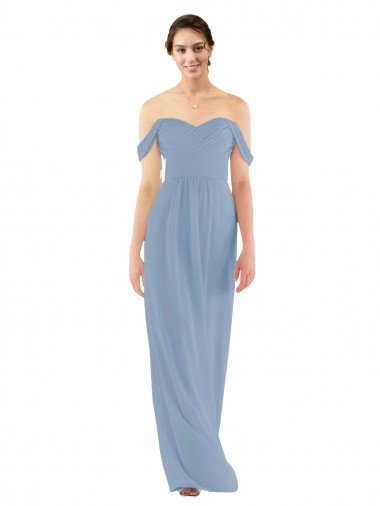 Affordable Sweetheart Neckline Chiffon Off-the-Shoulder Bridesmaid Dress UK