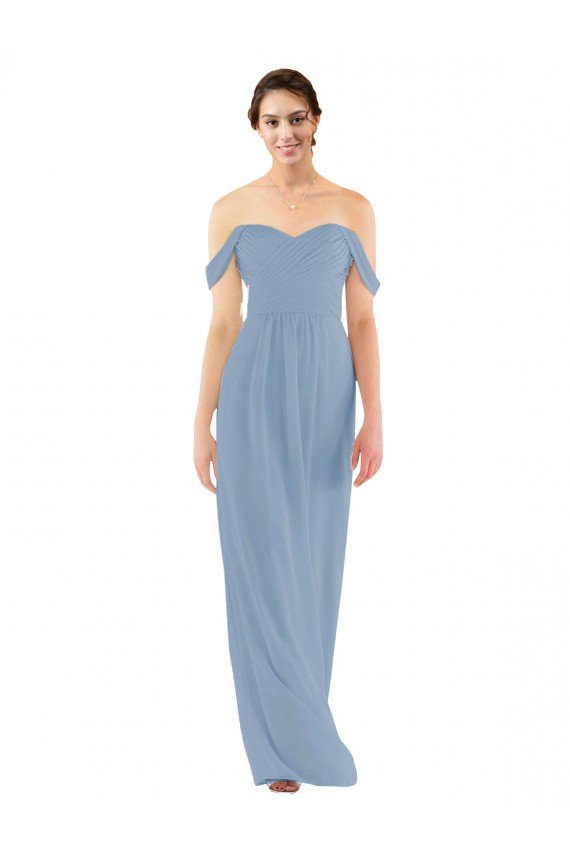 Affordable Sweetheart Neckline Chiffon Off-the-Shoulder Bridesmaid Dress UK