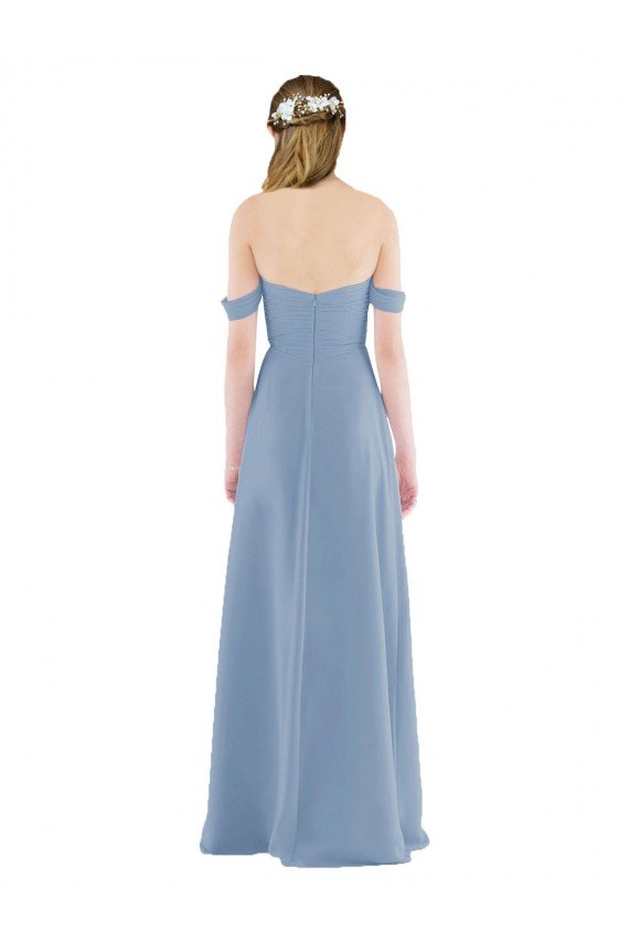 Affordable Sweetheart Neckline Chiffon Off-the-Shoulder Bridesmaid Dress UK