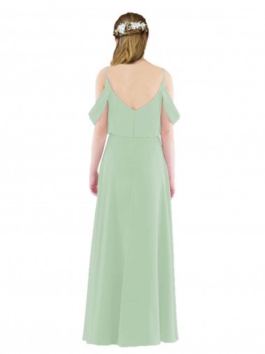 Affordable Off-the-Shoulder Long Chiffon Beachy Bridesmaid Dress UK