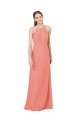 Affordable Modern Long Chiffon Bridesmaid Dress with Keyhole Back UK