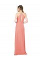 Affordable Modern Long Chiffon Bridesmaid Dress with Keyhole Back UK
