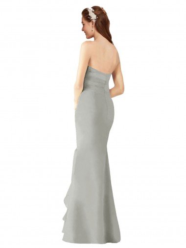 Affordable Strapless Chiffon Bridesmaids Dress with Sweetheart Neckline UK