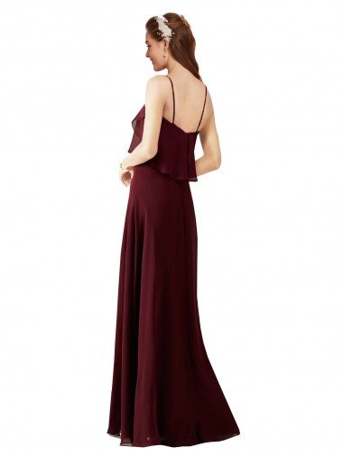 Affordable Chiffon Bridesmaids Dress with Spaghetti Straps UK