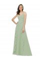 Affordable Chiffon Bridesmaid Dress with Ruffles and Draping UK
