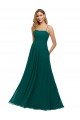 Affordable Chiffon Bridesmaid Dress with Pleated Bodice and Straps UK