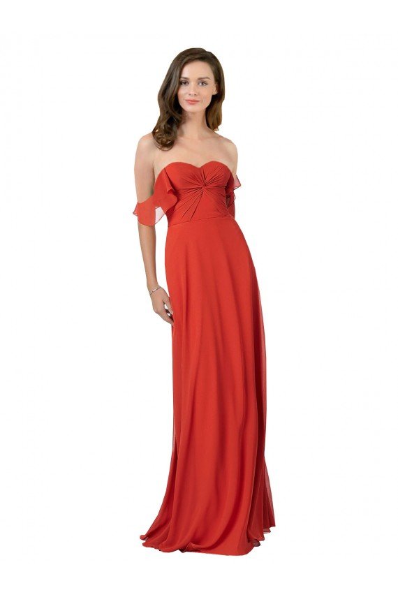 Affordable Chiffon A-Line Bridesmaid Dress with Ruched Bodice UK