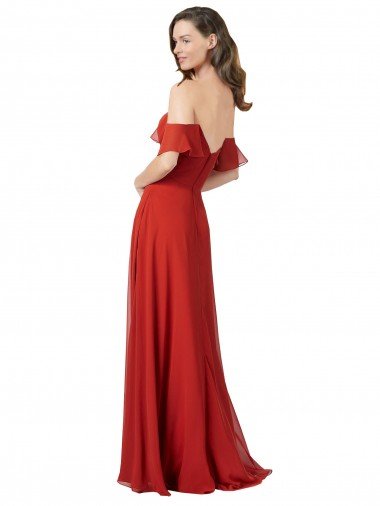 Affordable Chiffon A-Line Bridesmaid Dress with Ruched Bodice UK