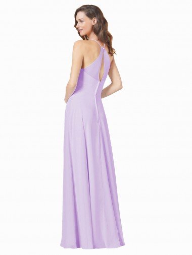 Affordable Simple Chiffon Bridesmaid Dress with Pocket UK