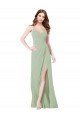 Affordable Floor Length Long Chiffon Bridesmaid Dress with Side Slit UK