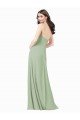 Affordable Floor Length Long Chiffon Bridesmaid Dress with Side Slit UK