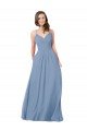 Affordable A-Line Ruched V-Neckline Chiffon Bridesmaid Dress UK