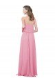 Affordable Spaghetti Strap Chiffon Bridesmaids Dress with Ruffle Overlay UK