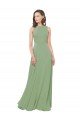Affordable High Neck Chiffon Bridesmaids Dress with Low Cowl Back UK
