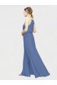 Affordable High Halter Chiffon Bridesmaid Dress with Side Slit UK