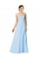 Affordable Strapless Chiffon Bridesmaid Dress with Criss Cross Shirred Bodice UK