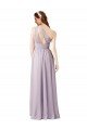 Affordable One Shoulder Chiffon Bridesmaid Dress with Front Keyhole and Shirred Bodice UK