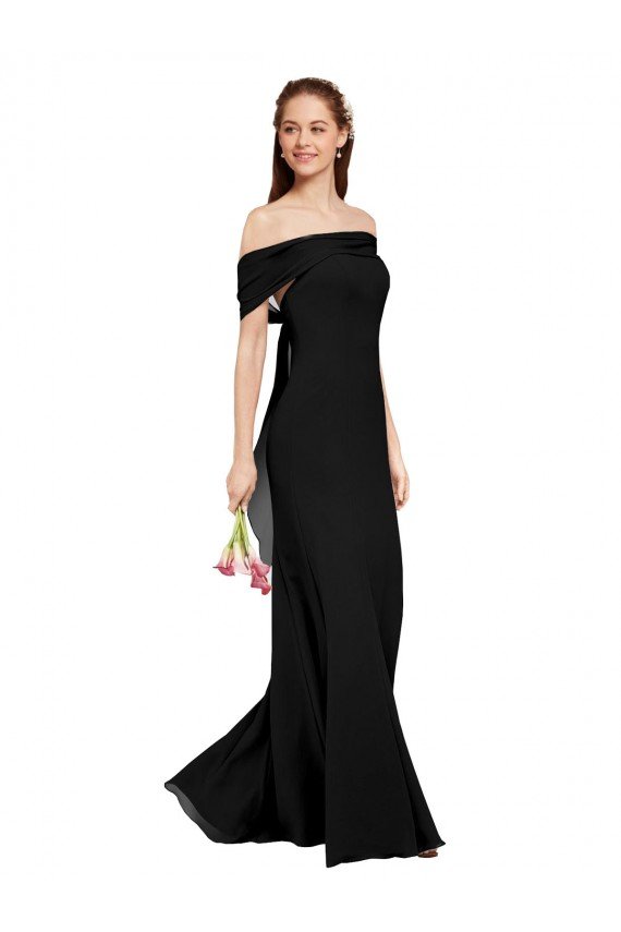 Affordable Fit and Flare Long Chiffon Bridesmaid Dress / Prom Dress with Sash and Open Back UK