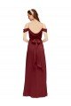 Affordable Grecian Inspired Draped Off the Shoulder Long Chiffon Bridesmaid Dress UK