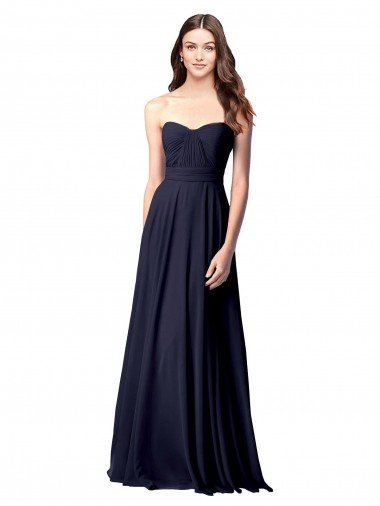 Affordable Luxe Chiffon Bridesmaid Dress with Sweetheart Neckline and Shirred Bodice UK