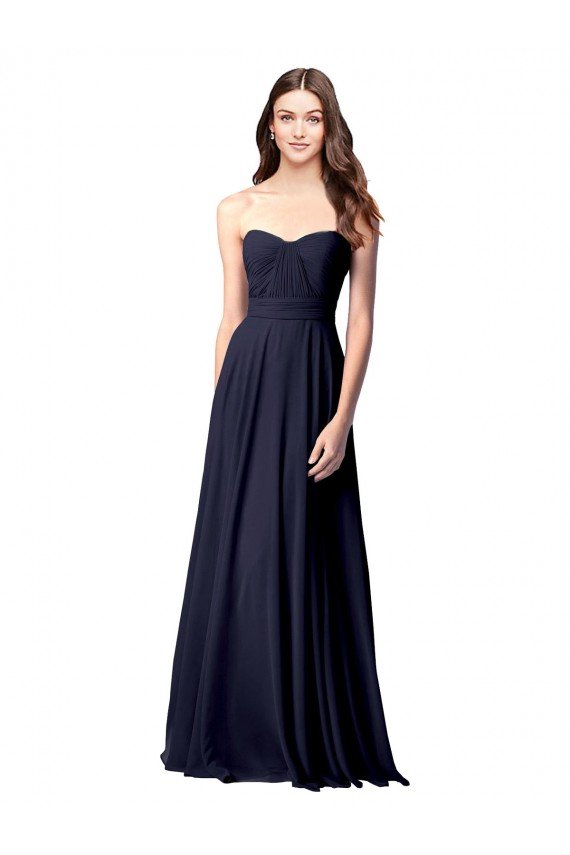 Affordable Luxe Chiffon Bridesmaid Dress with Sweetheart Neckline and Shirred Bodice UK