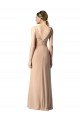 Affordable Shirred Long Floor Length Chiffon Bridesmaid Dress with V-Back UK