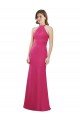 Affordable Slim A-Line Long Chiffon Bridesmaid Dress with Strappy Back UK