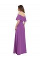 Affordable Draped Off The Shoulder Chiffon Bridesmaid Dress with Spaghetti Straps and Ruffled Neckline UK