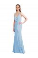 Affordable Fluted Long Chiffon Bridesmaid Dress with Cascading Ruffles UK