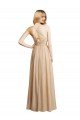 Affordable Draped Long Chiffon A-Line Dress with Cascading Ruffles UK