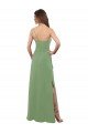 Affordable One Shoulder Chiffon Bridesmaid Dress with Pleats and Side Slit UK