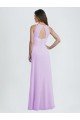 Affordable Sweetheart Long Chiffon Bridesmaid Dress with Halter Straps UK