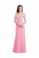 Affordable Single Shoulder Chiffon Bridesmaid Dress with Draped Bodice UK