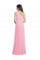 Affordable Single Shoulder Chiffon Bridesmaid Dress with Draped Bodice UK