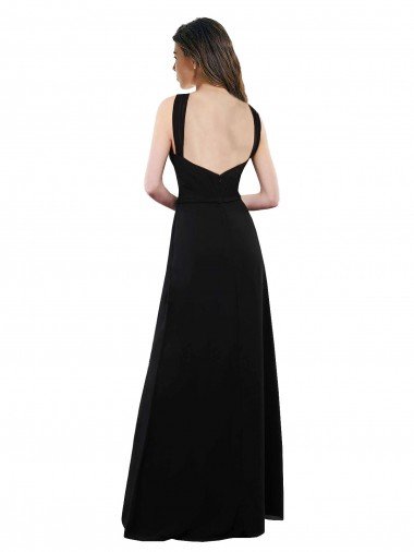 Affordable Chiffon A-Line Bridesmaid Dress with Criss Cross Halter Top UK