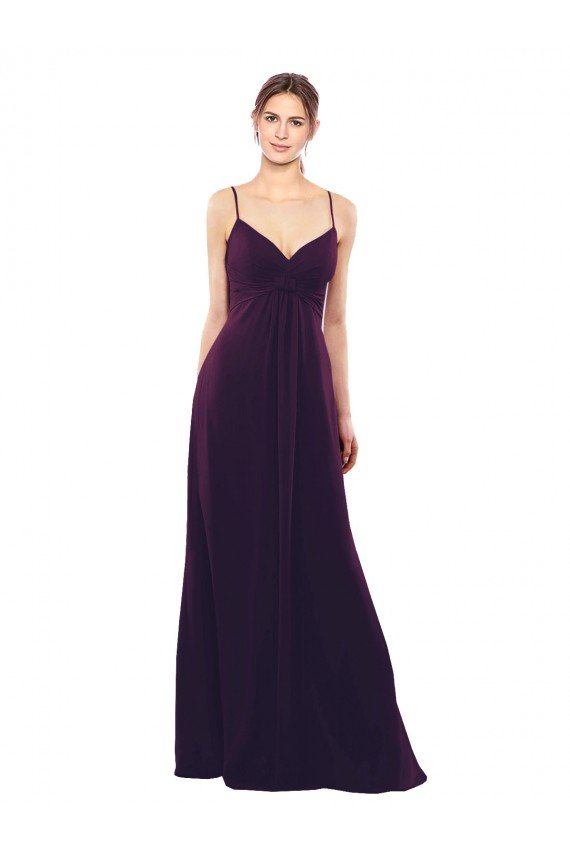 Affordable Floor Length A-Line Chiffon Bridesmaid Dress with Criss Cross Back UK