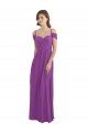 Affordable Cold Shoulder Long Chiffon Bridesmaid Dress with Ruching Details UK