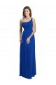 Affordable One Shoulder A-Line Chiffon Bridesmaid Dress with Pleated Bodice UK