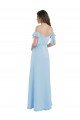 Affordable Cold Shoulde Chiffon Bridesmaid Dress with Wrap Bodice UK