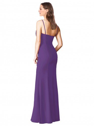 Affordable Strapless Chiffon Bridesmaid Dress with Pleated Wrap Bodice and Side Slit UK