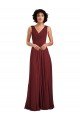 Affordable Sleeveless V-Neck Pleated Chiffon Bridesmaid Dress UK