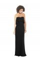 Affordable Strapless Chiffon Bridesmaid Dress with cascading Flounce Crop Top Bodice UK
