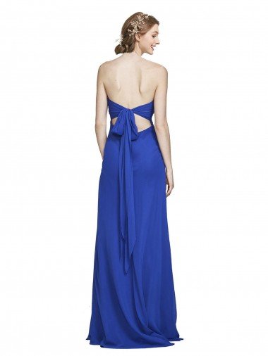 Affordable Sweetheart Neckline Chiffon Ruched Bodice Tie Back Bridesmaid Dress UK